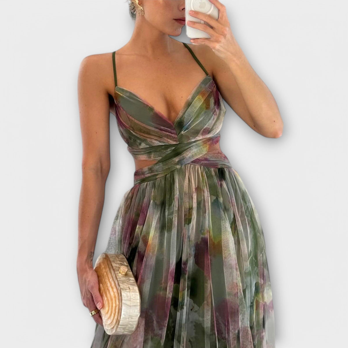 Slimming Mesh Maxi Dress