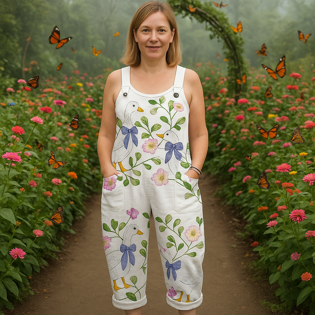 Vintage Floral Comfort Jumpsuit