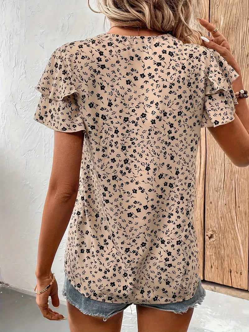 Easy-Care Floral Blouse