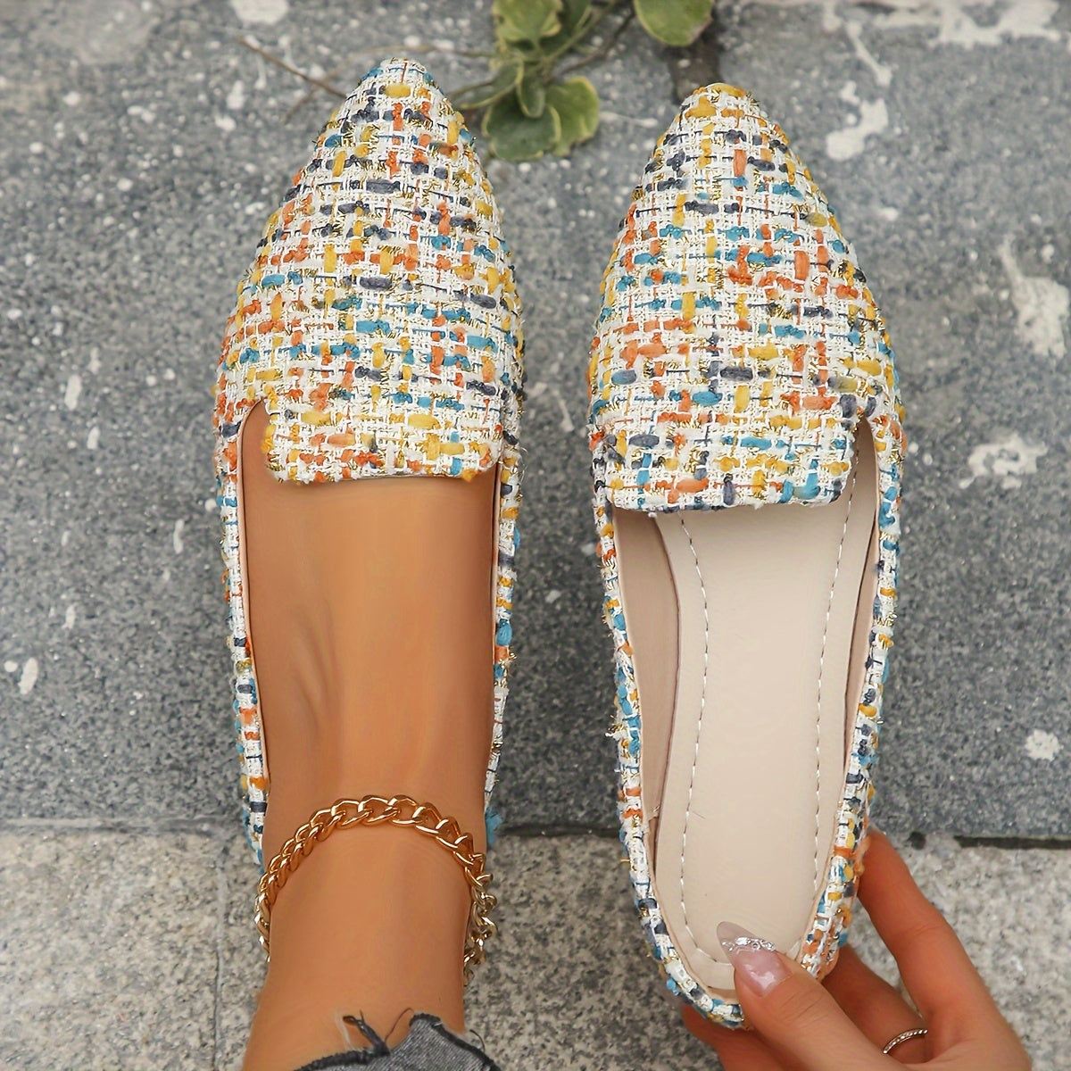 Easy-Care Plaid Flats