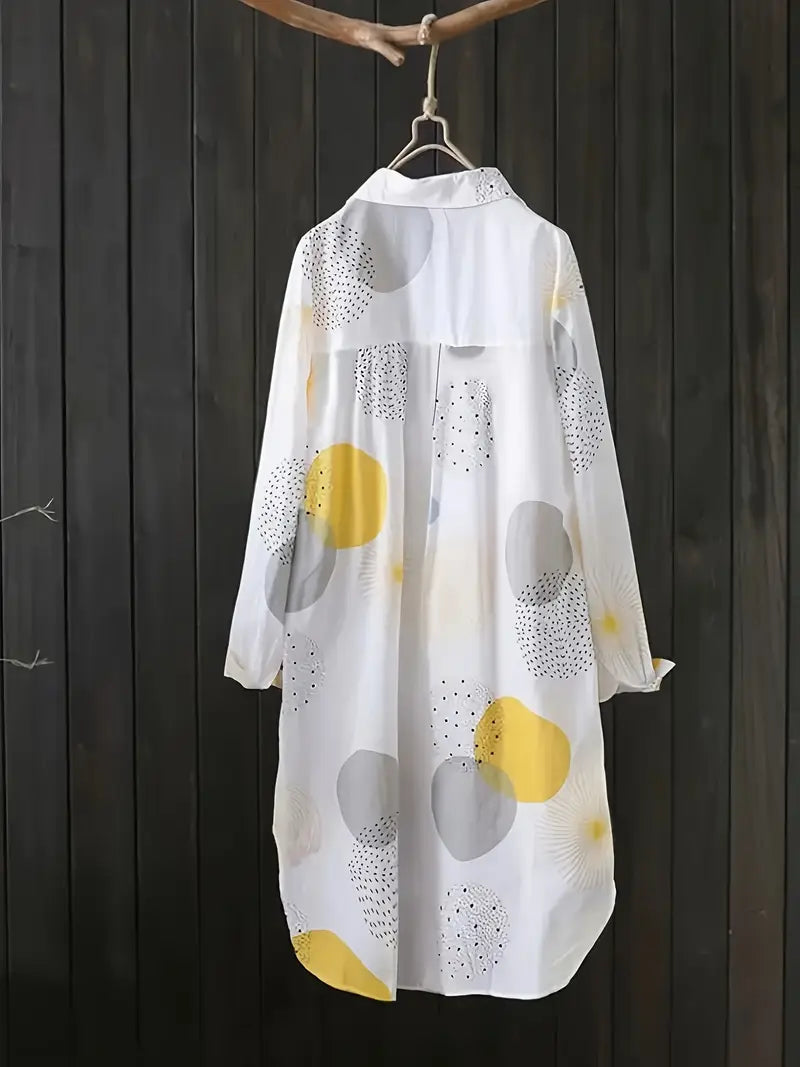 Easy-Care Geometric Blouse