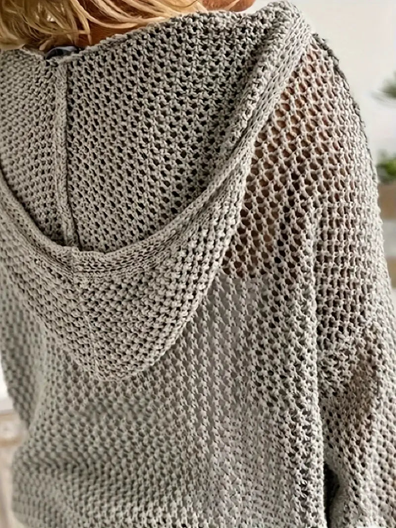 Easy-Care Hooded V-Neck Jumper