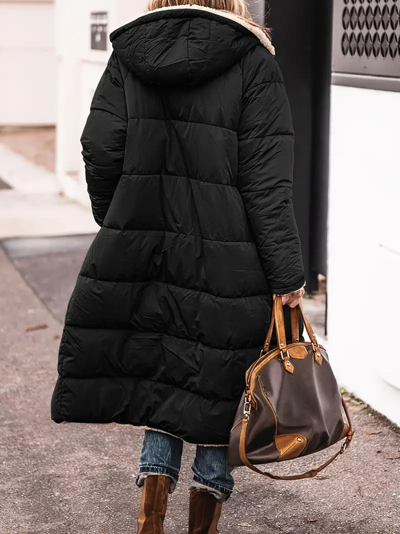 Knee-Length Cosy Fleece Jacket