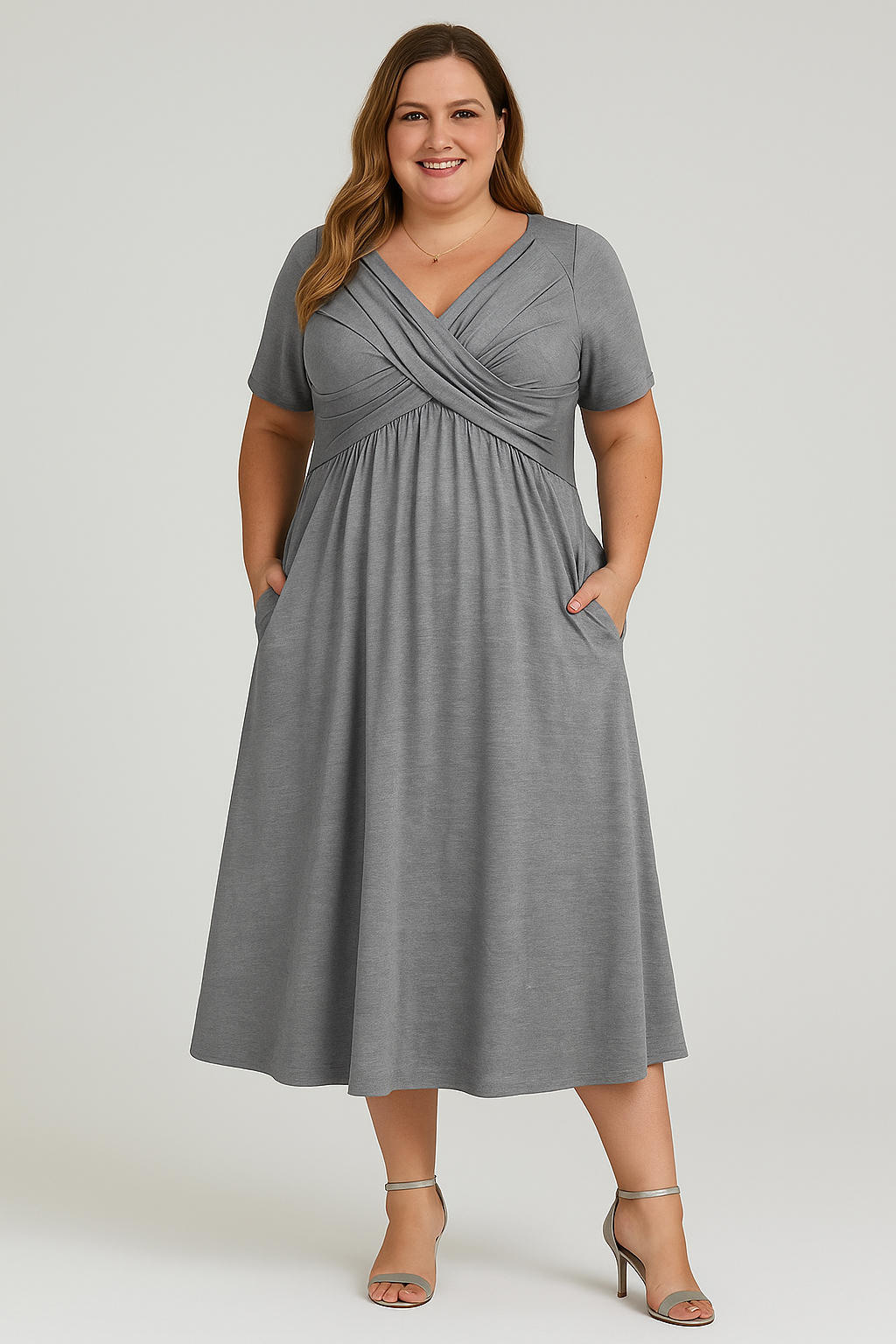 Elegant-Flare Midi Dress