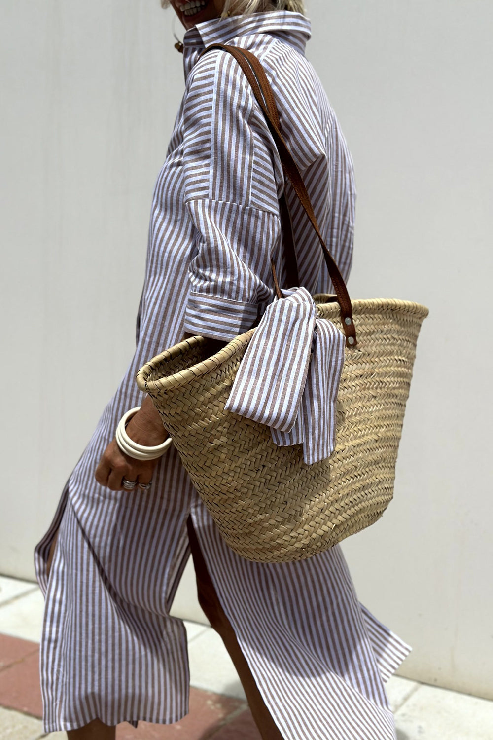 Elegance-Relaxed Striped Dress