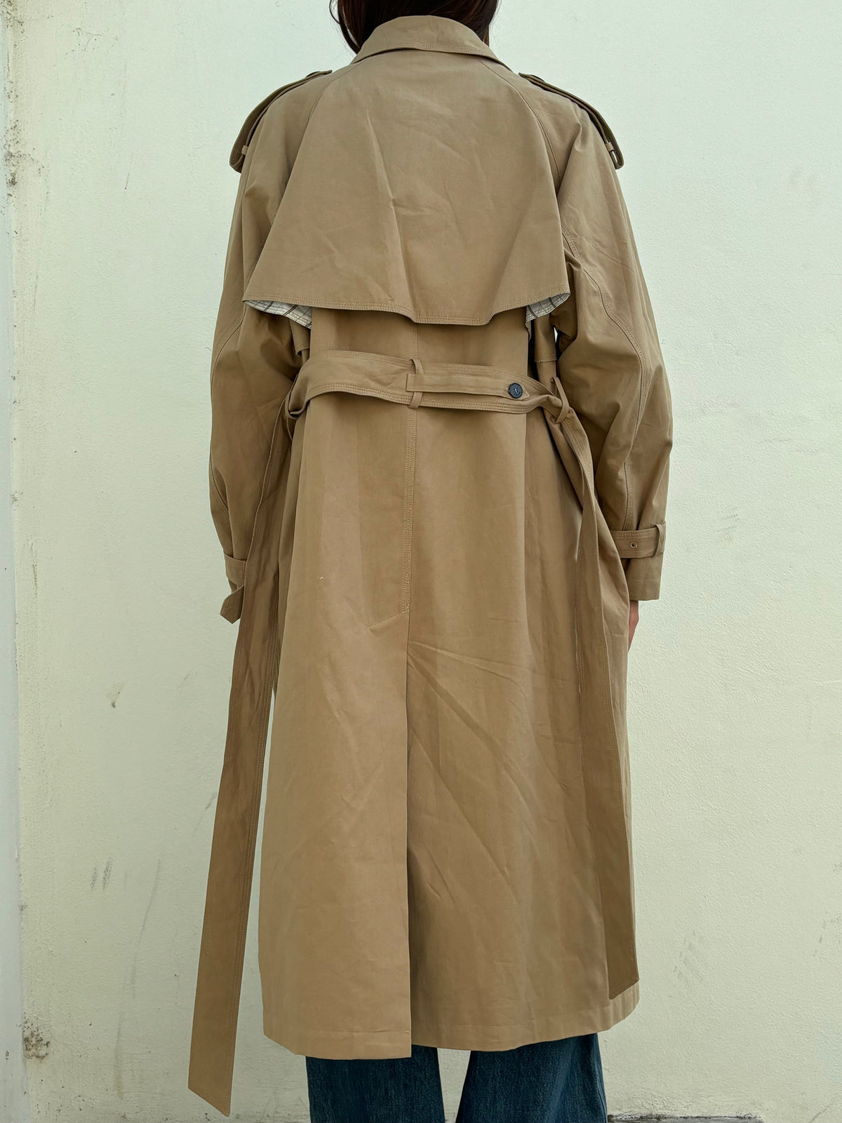 Figure-Flattering Beige Trench Coat