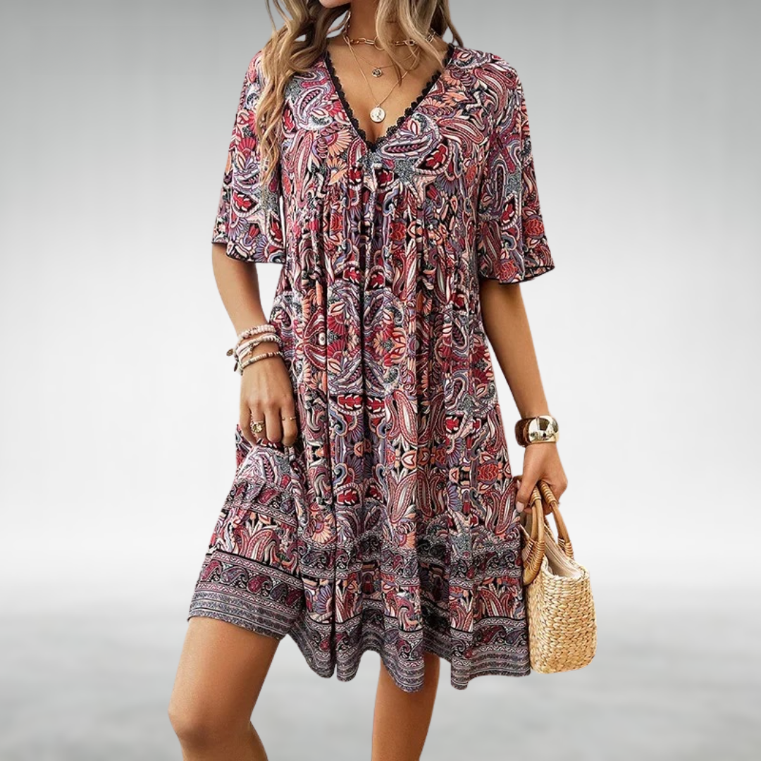 Chic Comfort: Boho Paisley Summer Dress