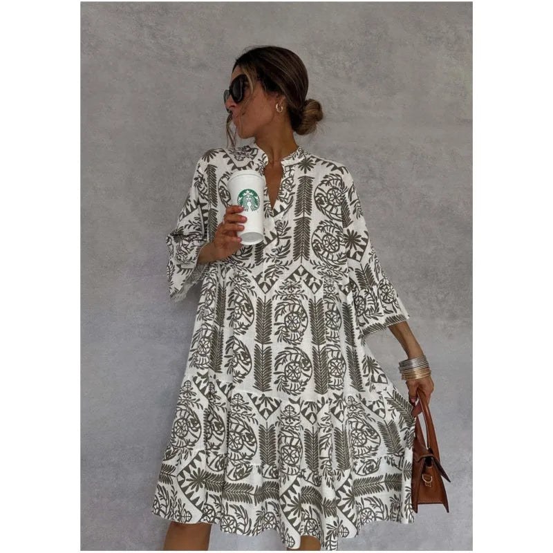 Flattering Printed A-Line Elegance