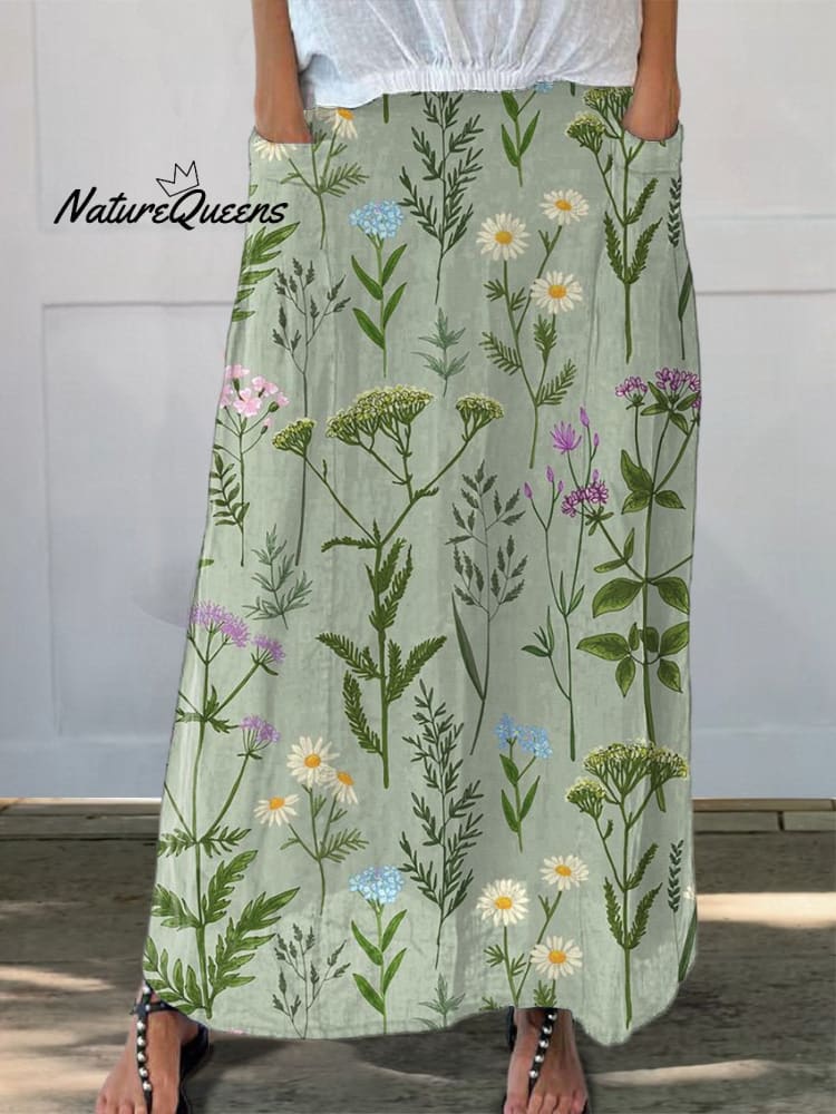 Floral Spring-Field Pocket Skirt