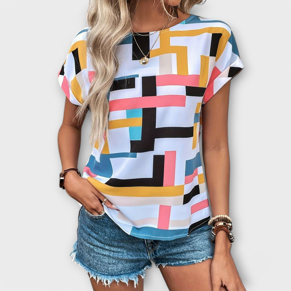Elegant Round-Neck Blouse