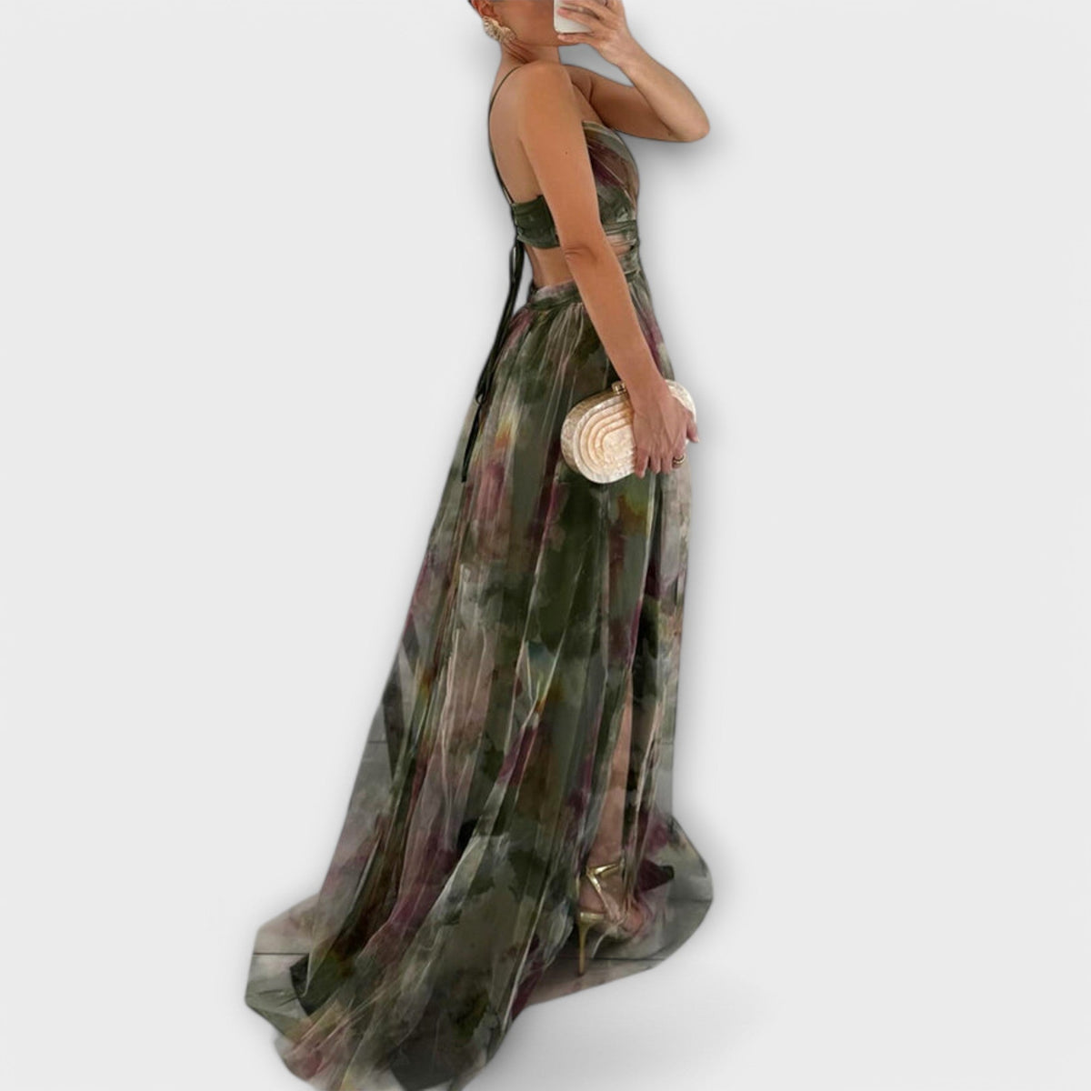 Slimming Mesh Maxi Dress
