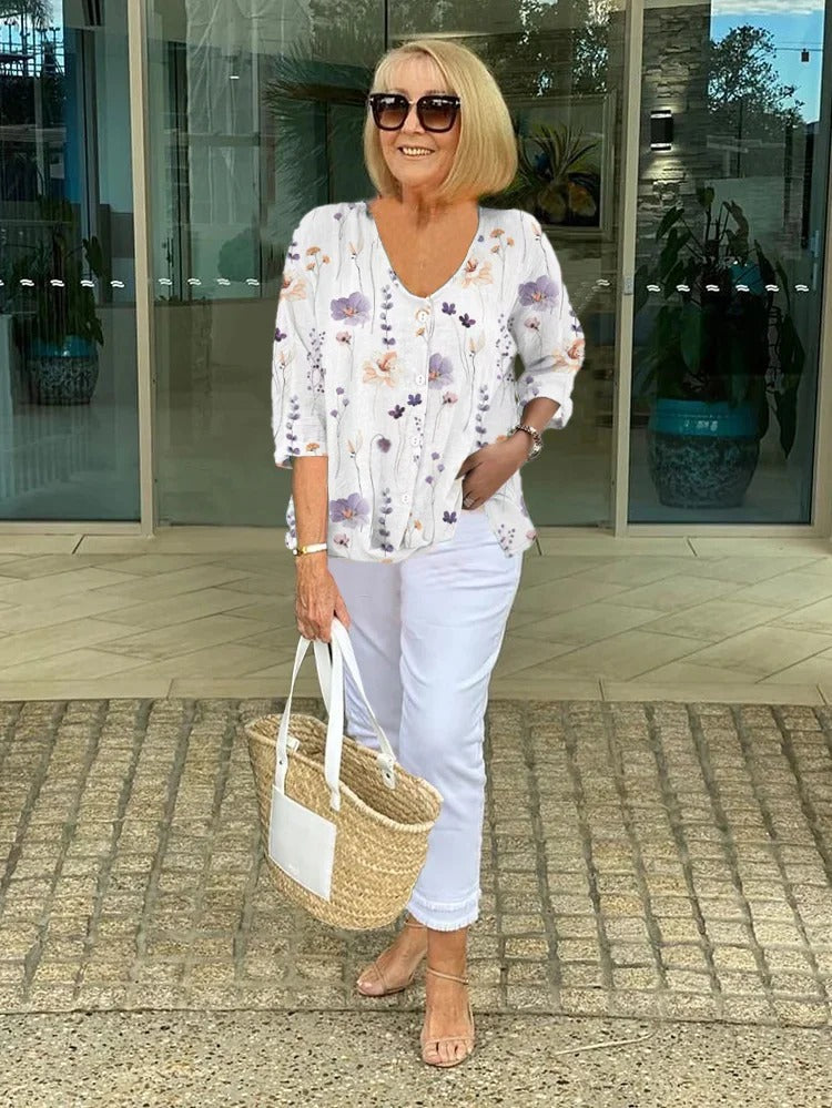 Graceful-Fit Floral Blouse