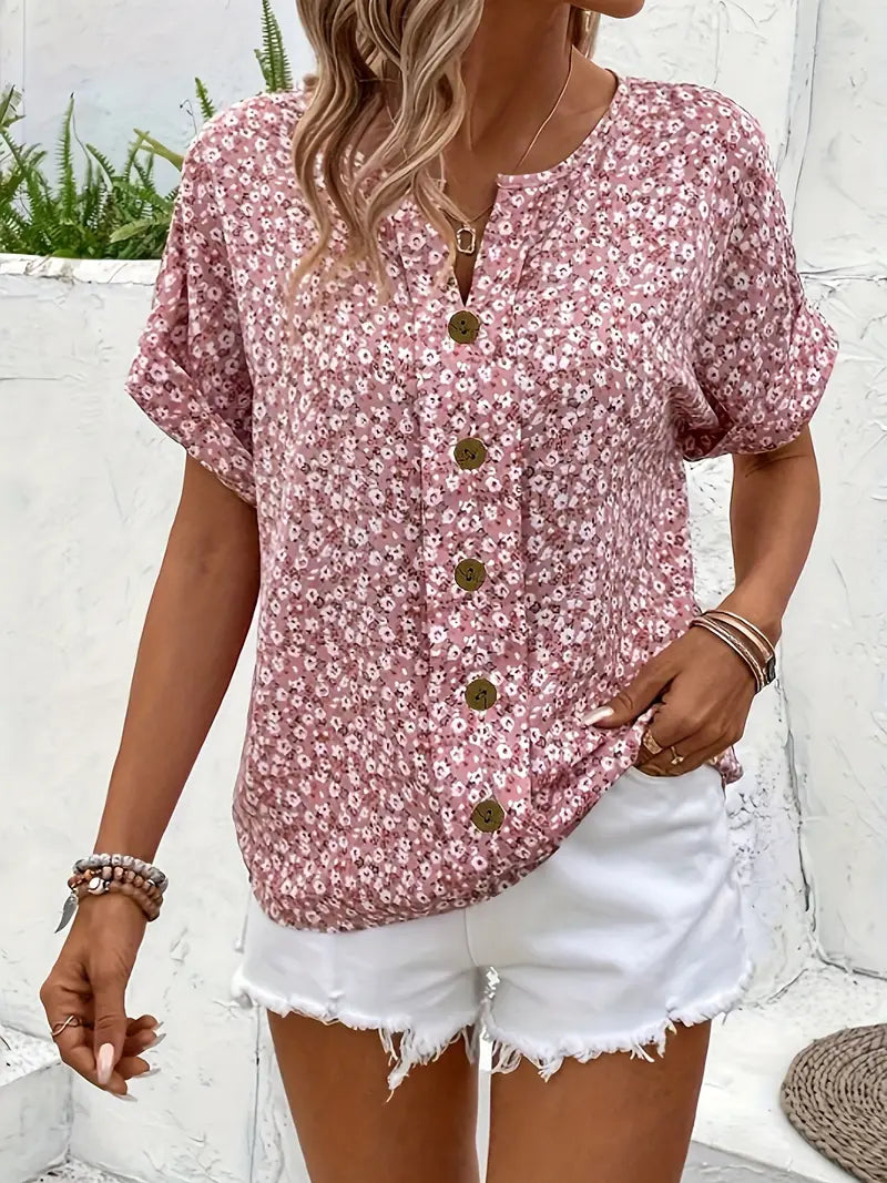Airy-Fit Floral Blouse
