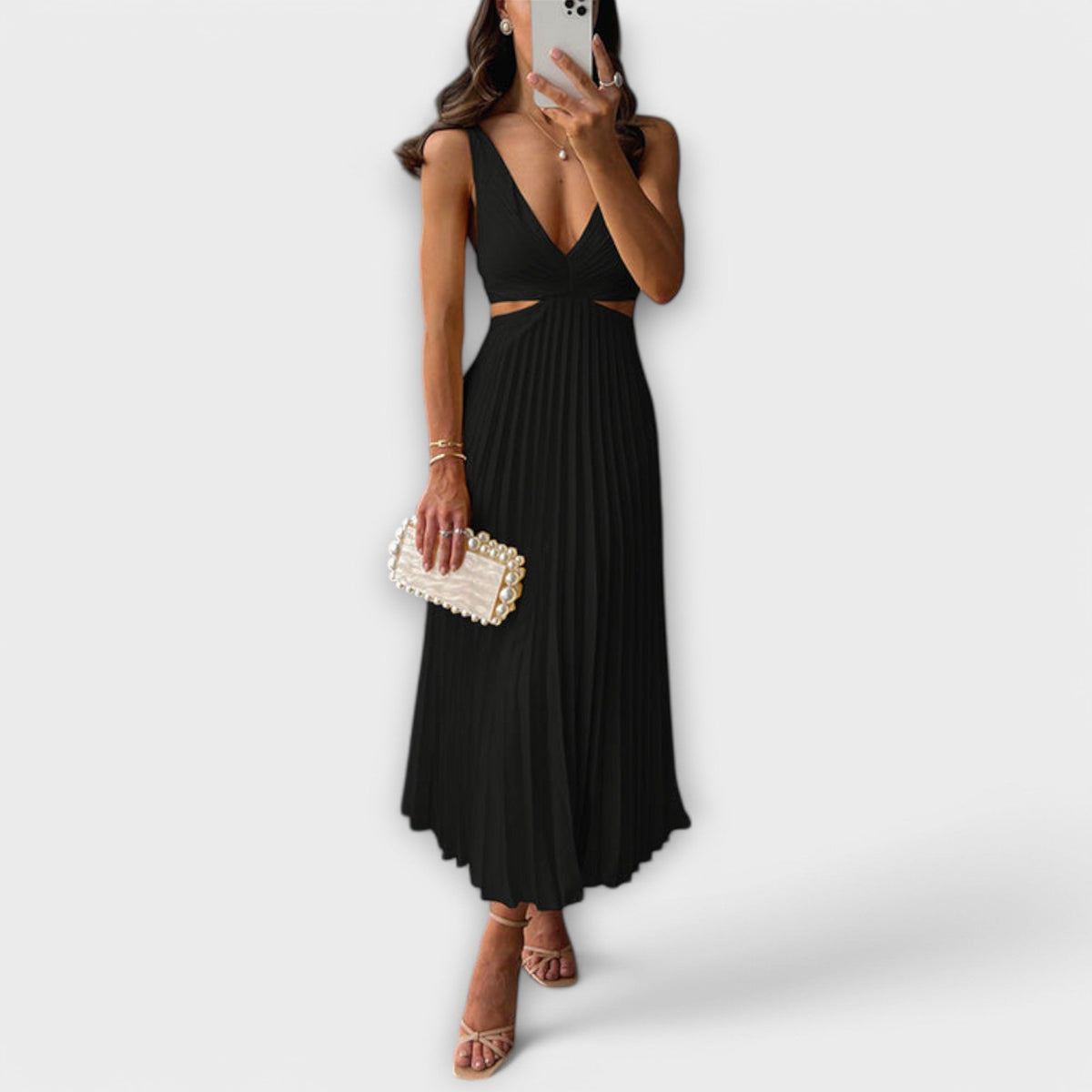 Elegant Pleated Evening Dress