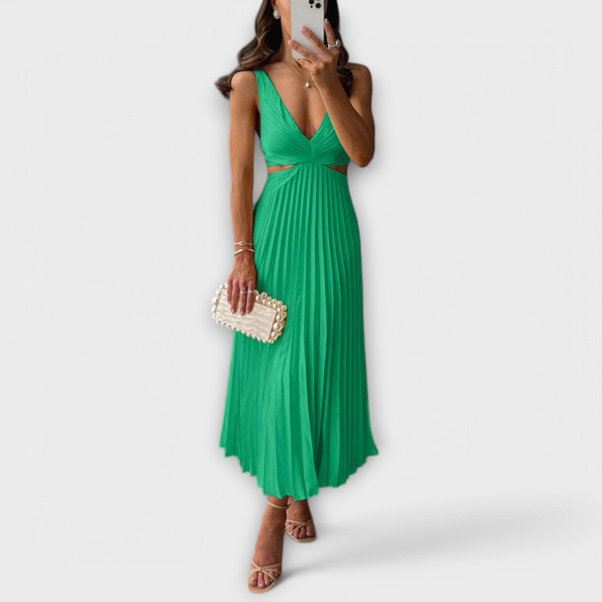 Elegant Pleated Evening Dress