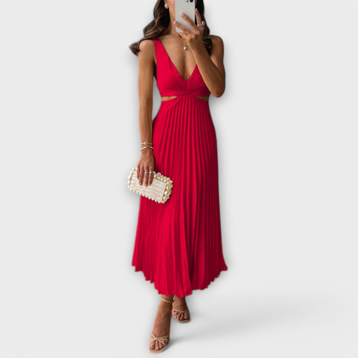 Elegant Pleated Evening Dress