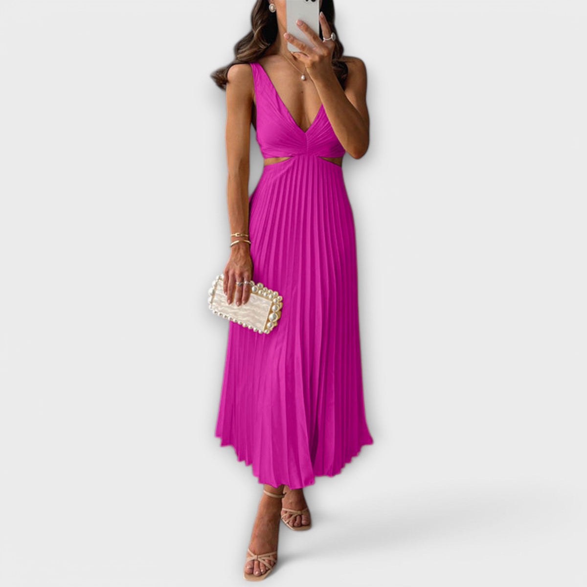 Elegant Pleated Evening Dress