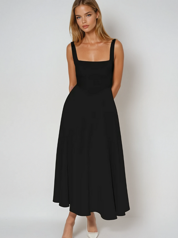 Elegant Figure-Enhancing Midi Dress