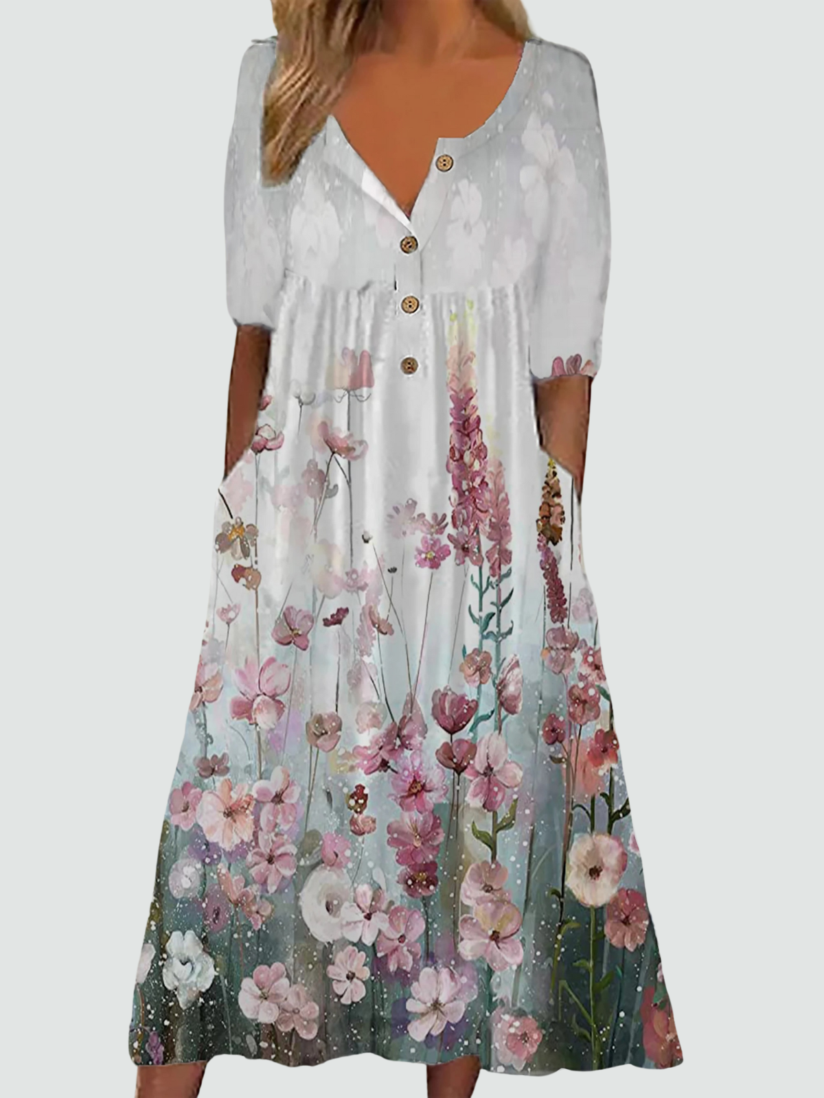 All-Day Floral Comfort Dress