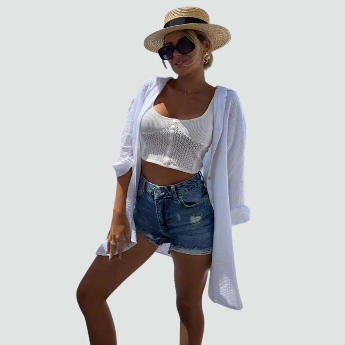 Statement Sequin Eye Oversized Shirt