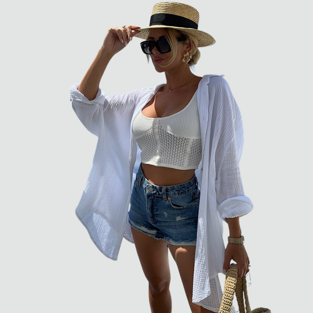 Statement Sequin Eye Oversized Shirt
