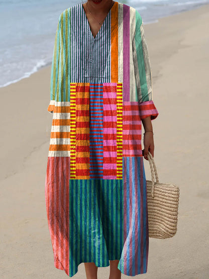 Vintage Geometric Boho Dress