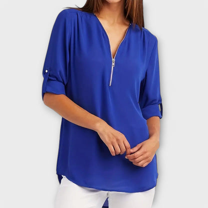 Olivia Relaxed V-Neck Blouse