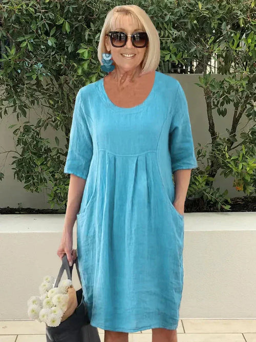 Versatile Comfort: Cotton Midi Dress