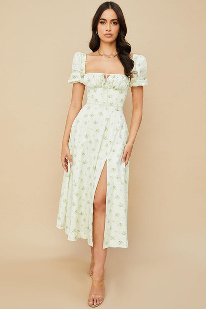 Floral-Print Midi Dress