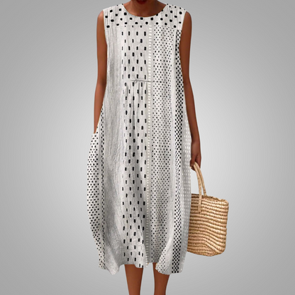 Breezy Monochrome Dot Dress