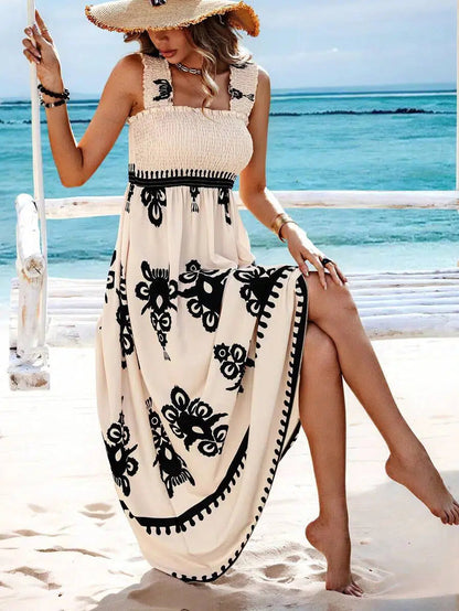 Elegant Apricot Maxi-Dress