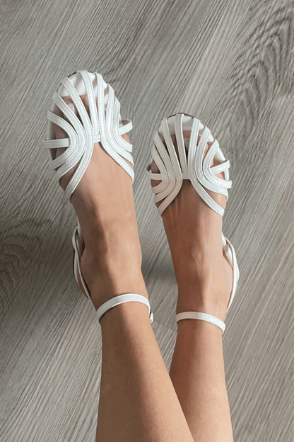 Gold-Touch Woven Flat Sandals