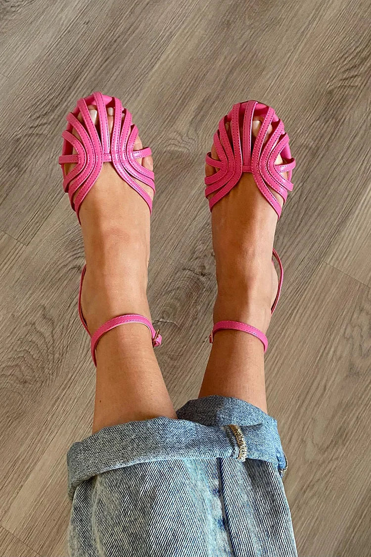 Gold-Touch Woven Flat Sandals