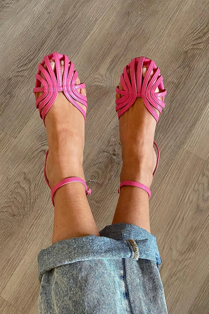 Gold-Touch Woven Flat Sandals