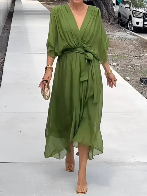 Effortless Elegance Wrap Midi Dress