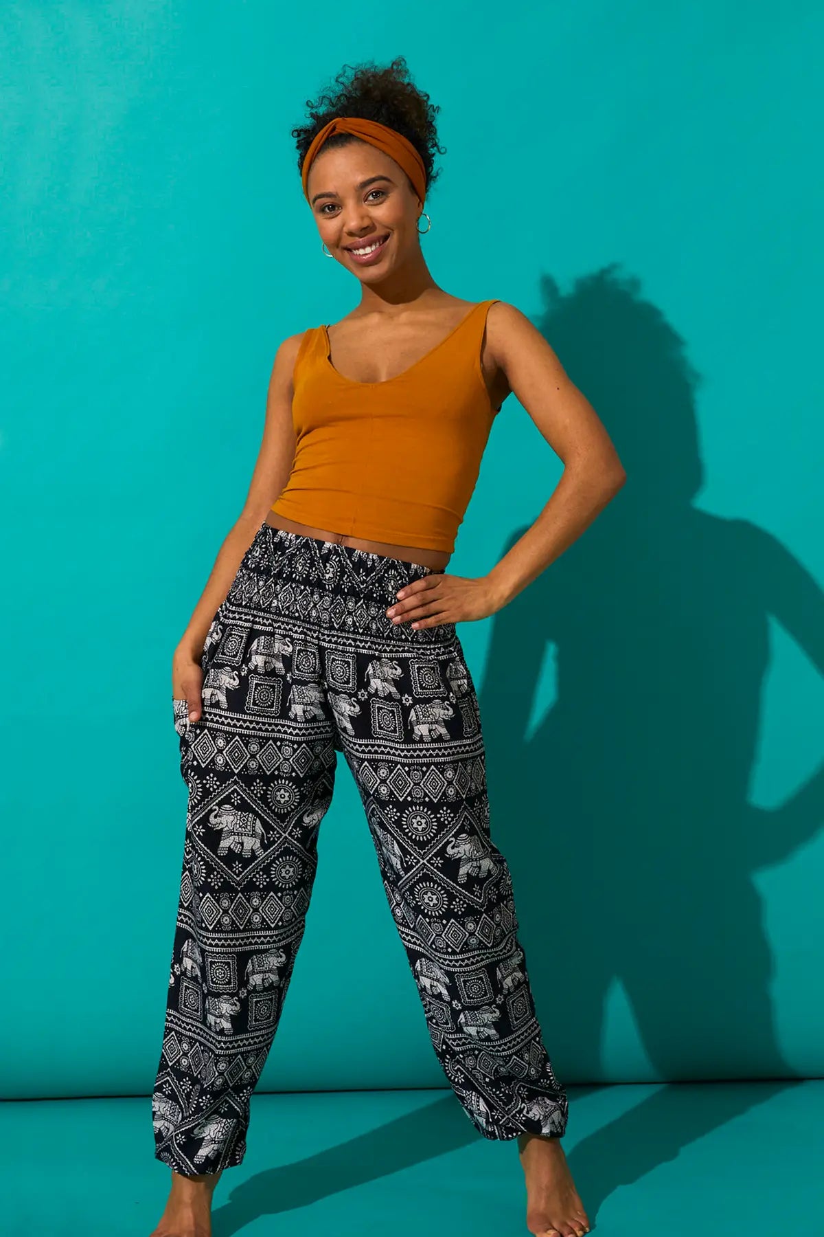 Comfort-Waist Harem Trousers