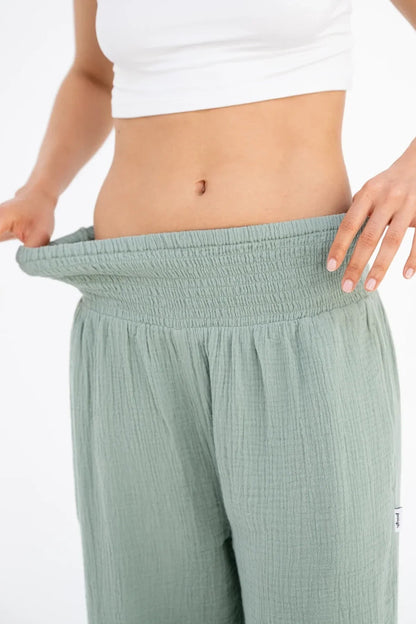 Easy-Waist Palazzo Trousers