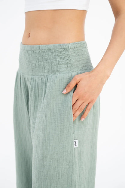 Easy-Waist Palazzo Trousers