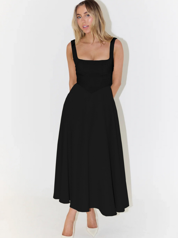 Elegant Figure-Enhancing Midi Dress