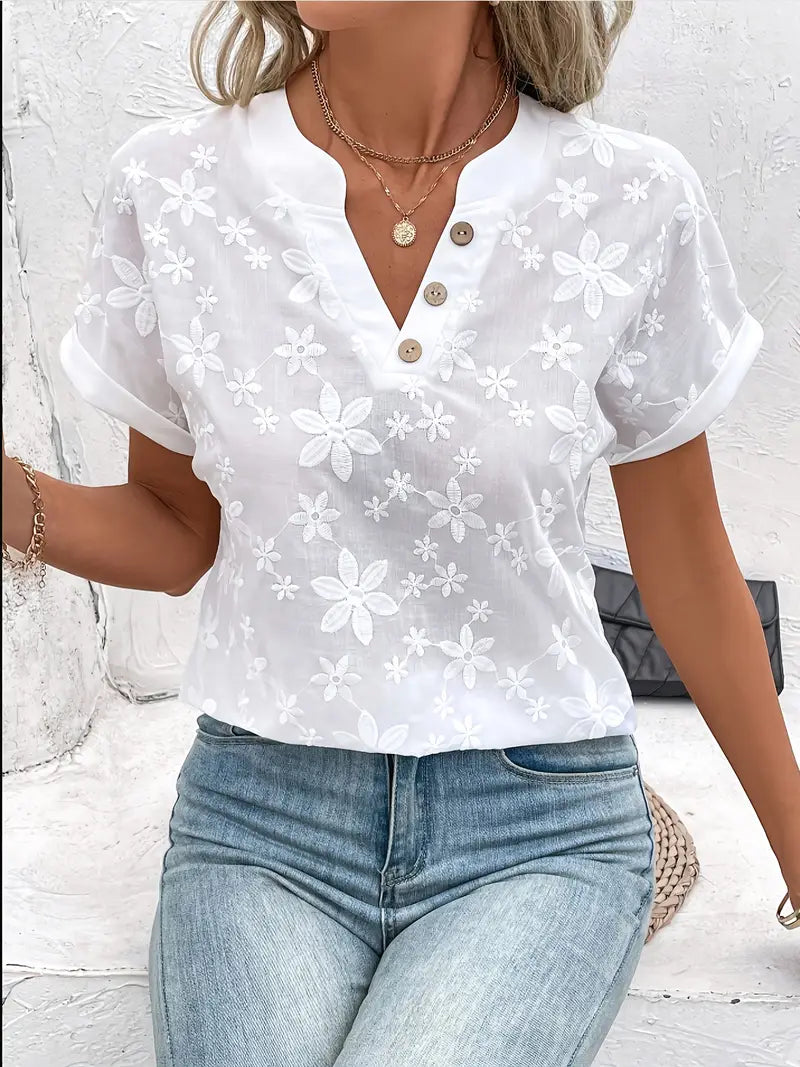 Floral Easy-Care Blouse