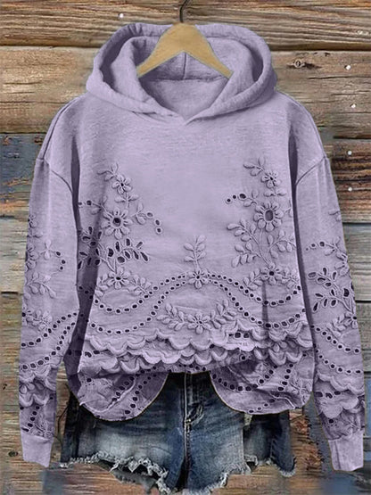 Ultimate Cozy Floral Elegance Hoodie