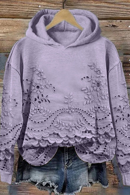 Floral-Lace Cosy Hoodie
