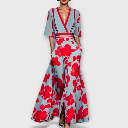 Elegant Floral Wallet Dress