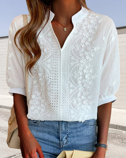 Elegant Puff Sleeve Office Blouse