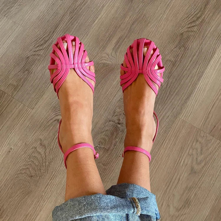 Gold-Touch Woven Flat Sandals