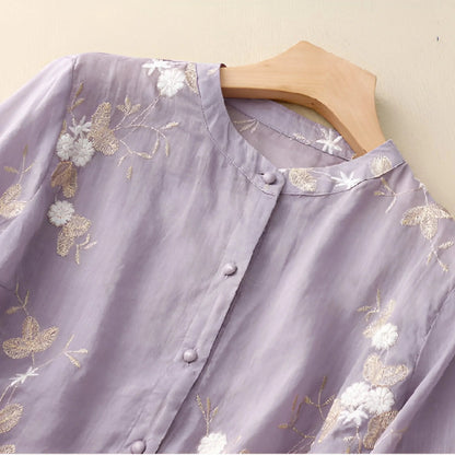 Embroidered Elegance Cotton Top