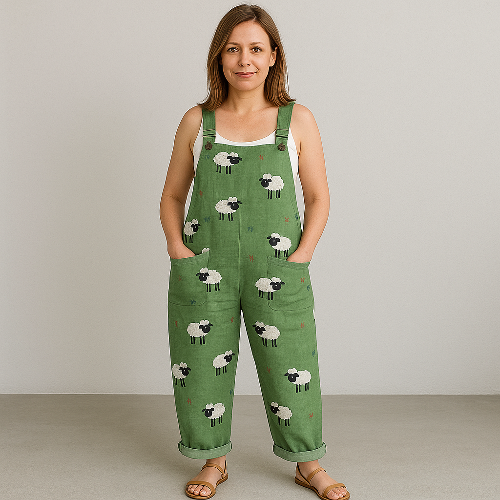 Vintage-Look Sheep Jumpsuit