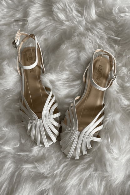 Gold-Touch Woven Flat Sandals
