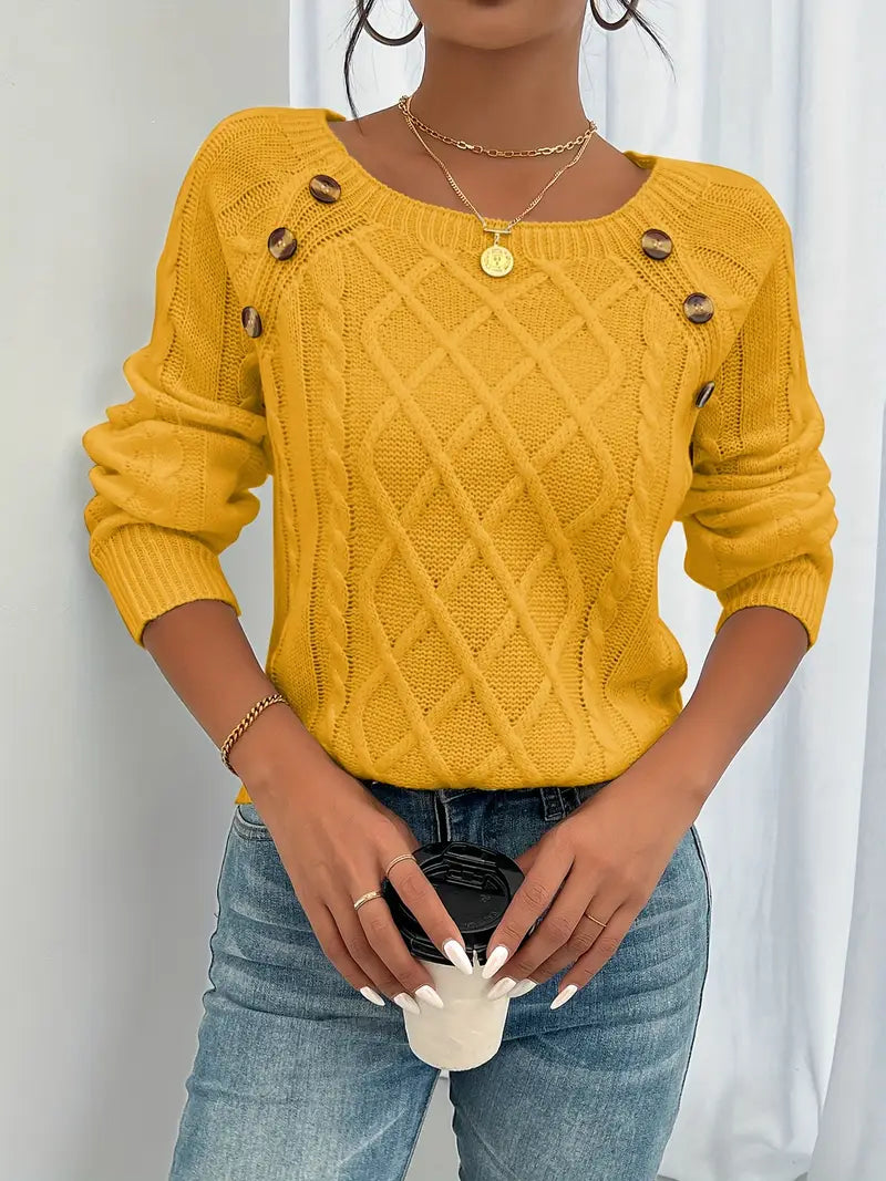 Soft-Touch Button Cardigan