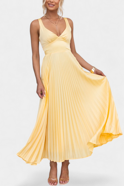 Figure-Skimming Pleated Dress